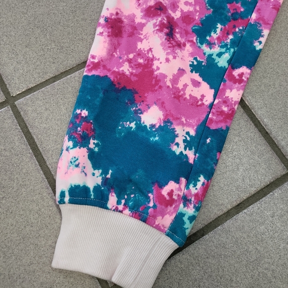 NWT Girls XL(14/16) So Favorite Jogger Sweatpants Tie-Dye Pink Teal - Picture 2 of 8